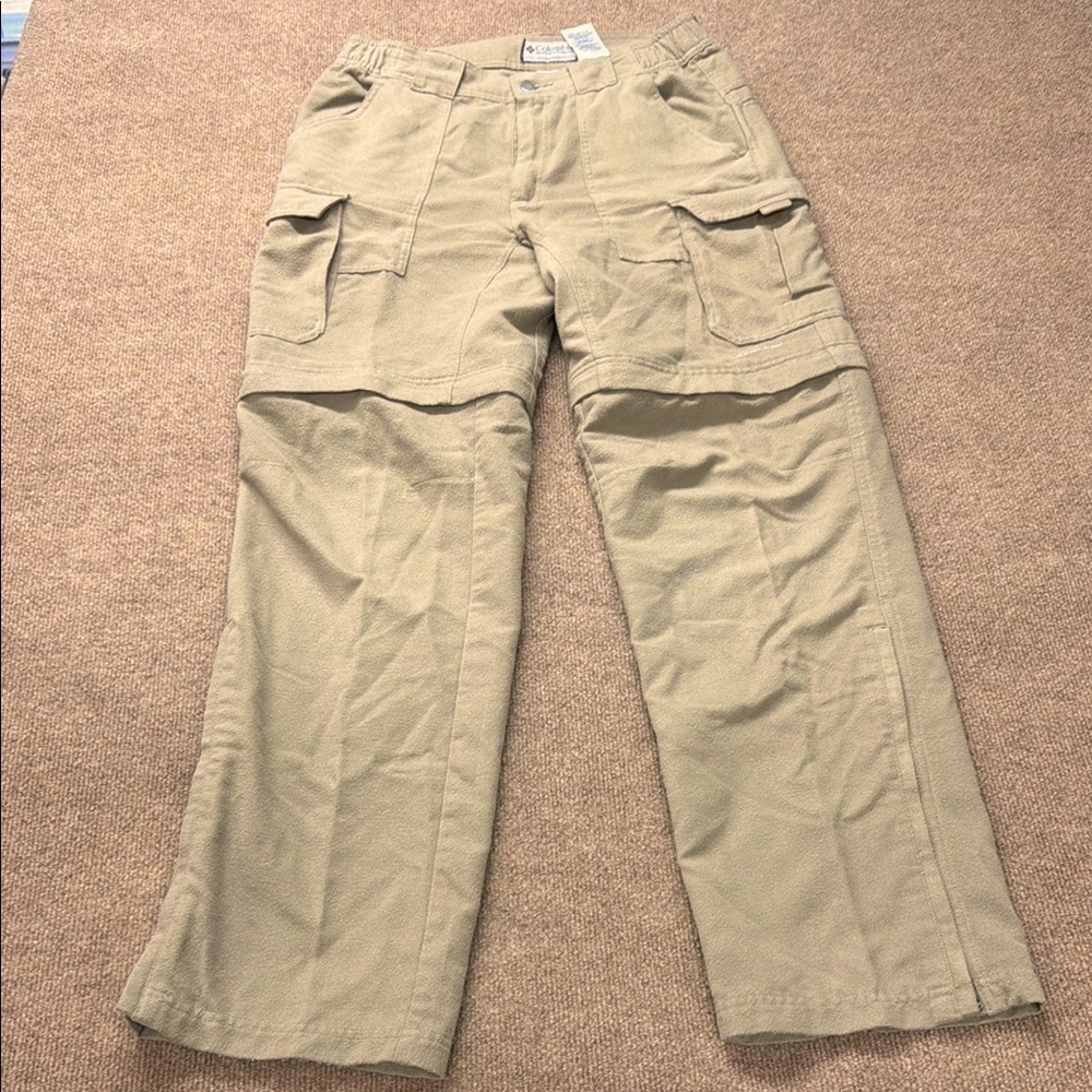 Columbia Titanium Men’s Pants 32x34 Thick Omni Dry Convertible Hiking Fish Tan